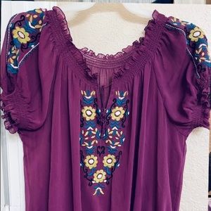 BEAUTIFUL PURPLE OVERLAY TOP W/ ATTACHED CAMI